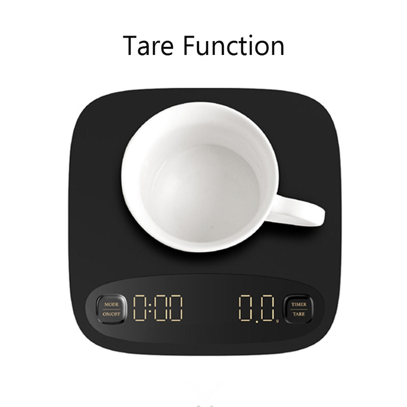 2kg/0.1g Electronic Coffee Scale with Timer Digital Kitchen Coffee Scales Weighing Balance Libra Jewelry Scale USB Charging - KiwisLove