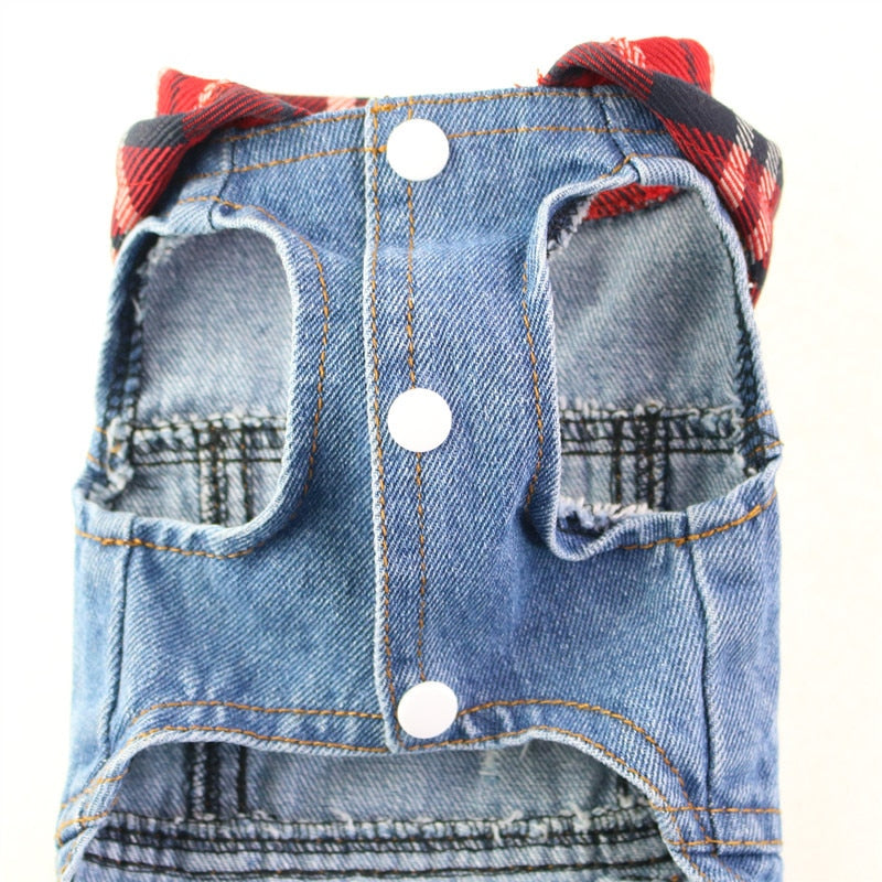 Spring Denim Dog Vest Shih Tzu Clothes for Small Dogs Yorkshire Terrier Puppy Jeans Jacket for Chihuahua Apparel Cat Clothes - KiwisLove