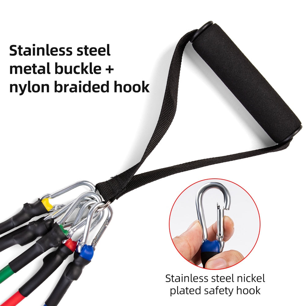 11 Pcs/Set Training Resistance Bands Crossfit Pilates Yoga Tubes Pull Rope - KiwisLove