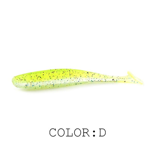 Soft Lures   Baits Fishing Lure Leurre Shad Double Color Silicone Bait T Tail - KiwisLove