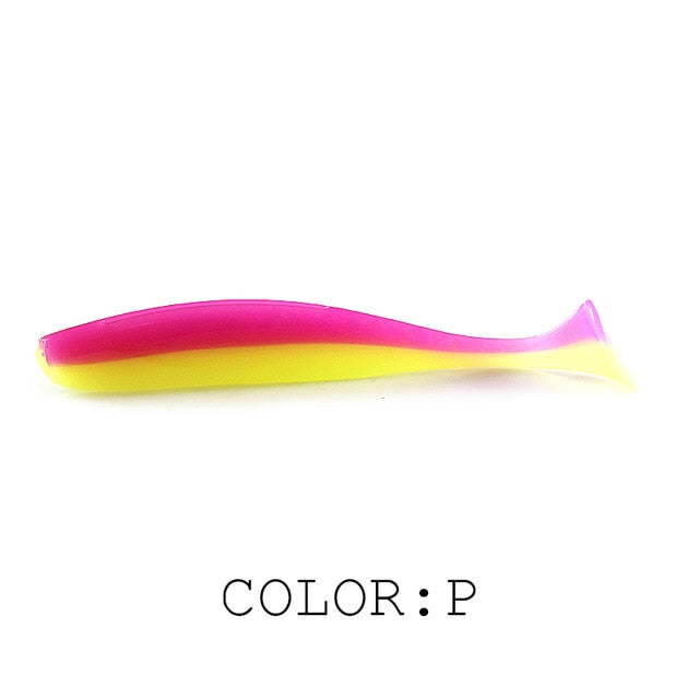 Soft Lures   Baits Fishing Lure Leurre Shad Double Color Silicone Bait T Tail - KiwisLove