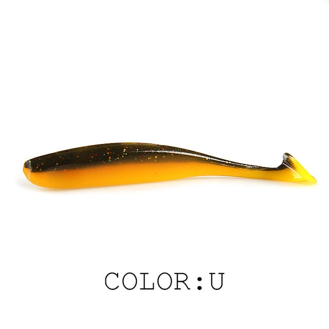 Soft Lures   Baits Fishing Lure Leurre Shad Double Color Silicone Bait T Tail - KiwisLove