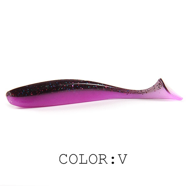 Soft Lures   Baits Fishing Lure Leurre Shad Double Color Silicone Bait T Tail - KiwisLove