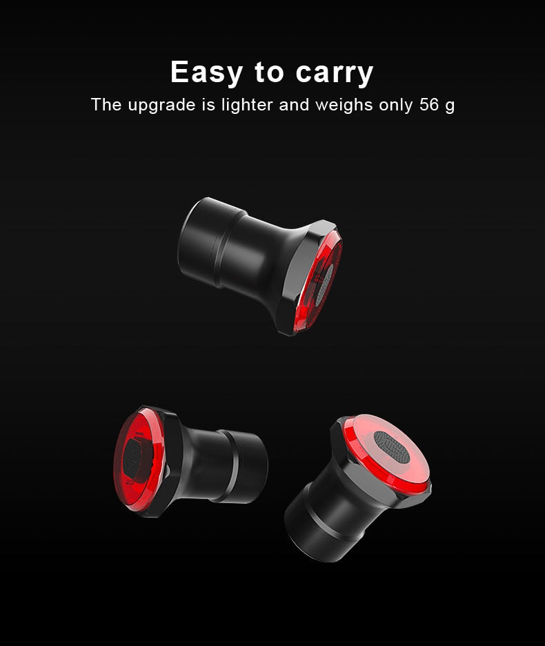 X-Tiger Bike Rear Light IPx6 Waterproof LED Charging Bicycle Smart Auto Brake Sensing Light Accessories Bike Taillight Light - KiwisLove