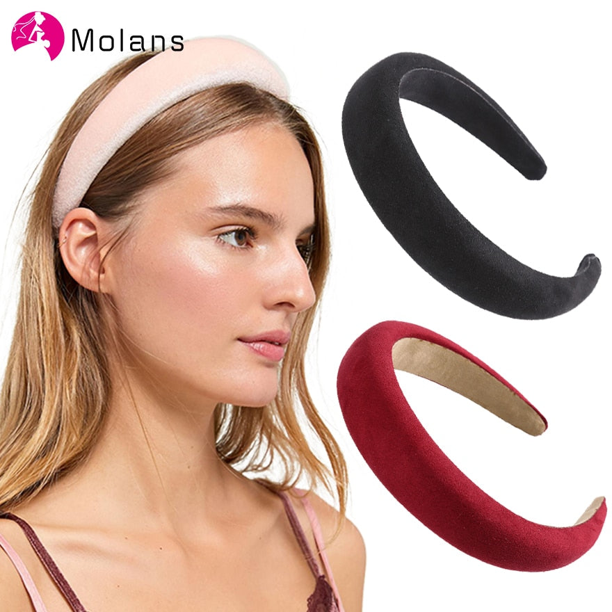 Bezel Head Silk Padded Headband - KiwisLove