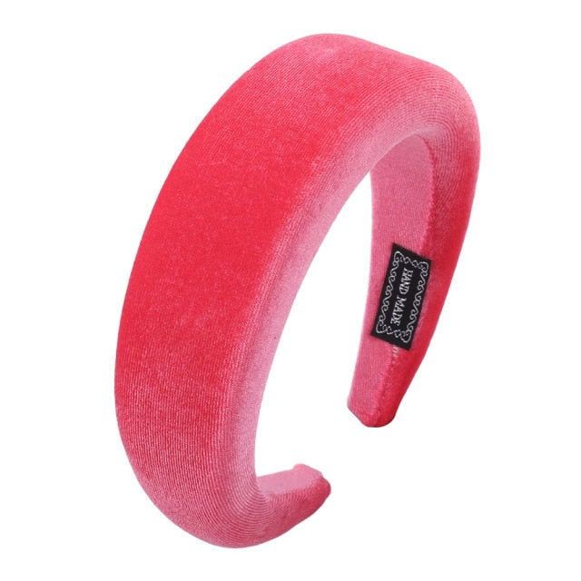 Bezel Head Silk Padded Headband for Women Solid Thick Hair Hoop - KiwisLove