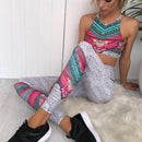 Size L Women Fitness Set Yoga Gym Running  Jumpsuits  Leggings Outfit Tracksuit - KiwisLove