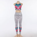 Size L Women Fitness Set Yoga Gym Running  Jumpsuits  Leggings Outfit Tracksuit - KiwisLove