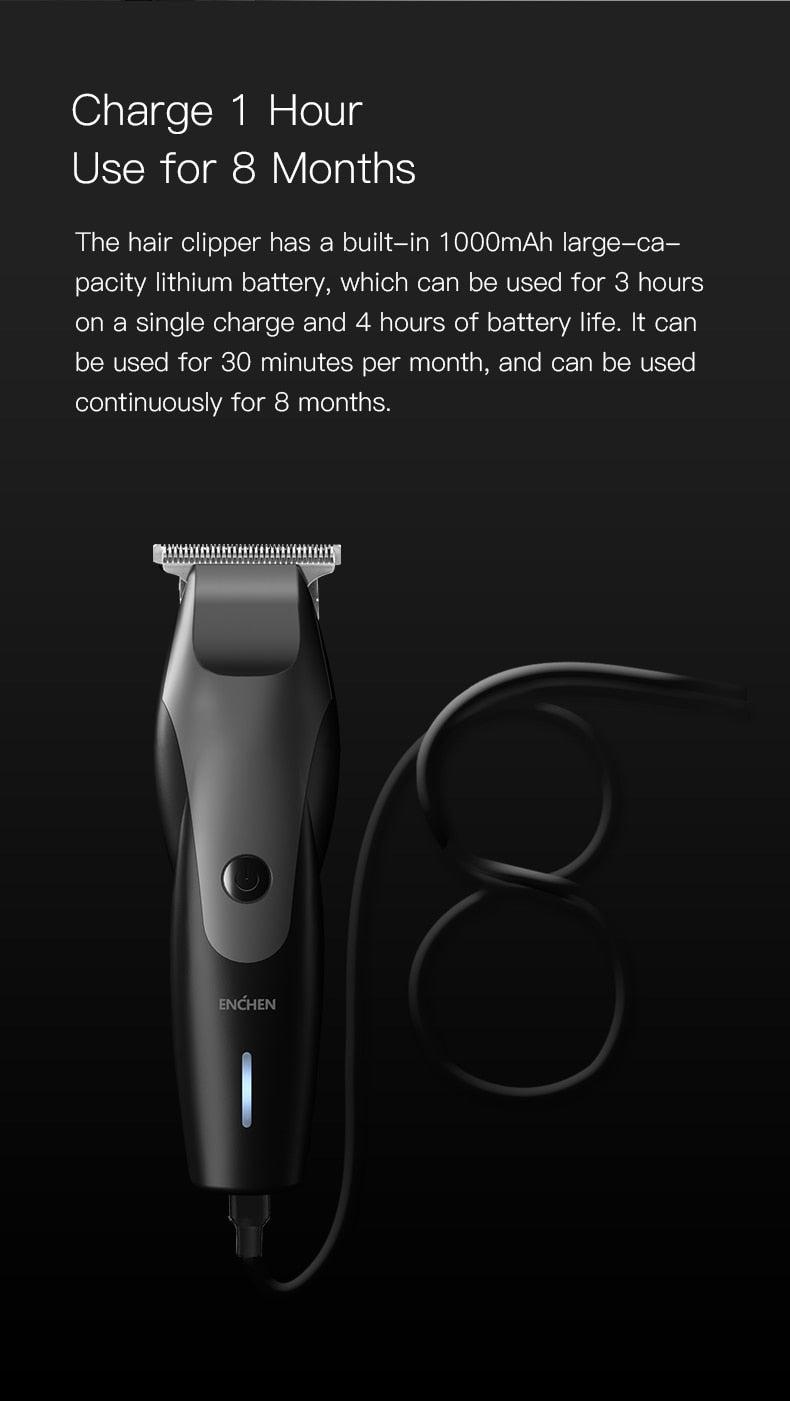 ENCHEN Men Electric Trimmer Hair Cutter Clipper Rechargeable Cordless - KiwisLove