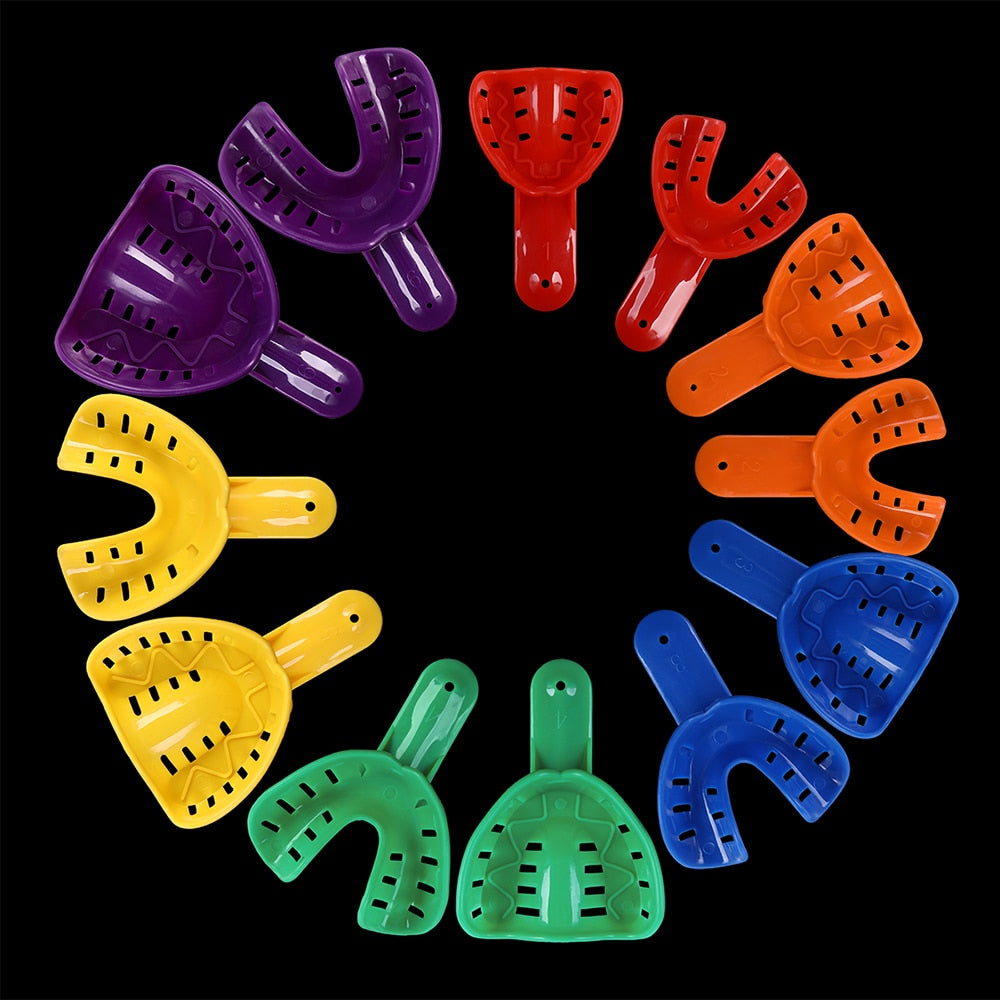 AZDENT 12pcs/set Plastic Teeth Holder Trays Dental Impression Trays - KiwisLove