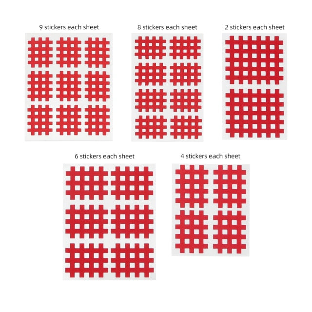 (Pack of 10 sheets) Kindmax Healthcare Spiral Cross Kinesiology Tape Physical Therapy Cross Tape for Pain Relief - KiwisLove