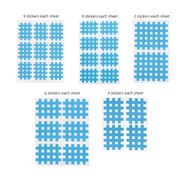 (Pack of 10 sheets) Kindmax Healthcare Spiral Cross Kinesiology Tape Physical Therapy Cross Tape for Pain Relief - KiwisLove