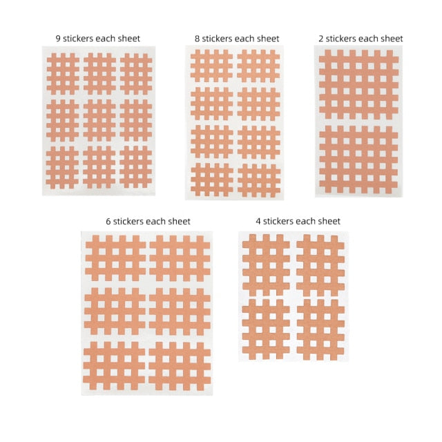 (Pack of 10 sheets) Kindmax Healthcare Spiral Cross Kinesiology Tape Physical Therapy Cross Tape for Pain Relief - KiwisLove