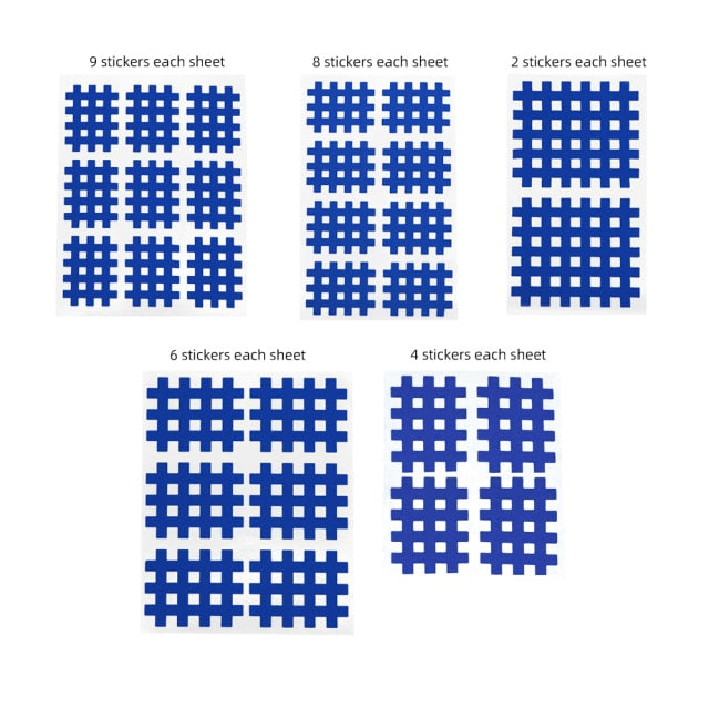 (Pack of 10 sheets) Kindmax Healthcare Spiral Cross Kinesiology Tape Physical Therapy Cross Tape for Pain Relief - KiwisLove