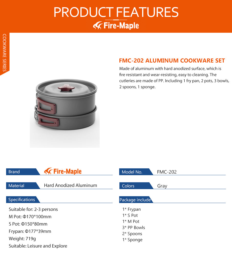 Fire Maple Dinner Box Camping Pot  Cutlery Cookware Picnic FMC-202 - KiwisLove