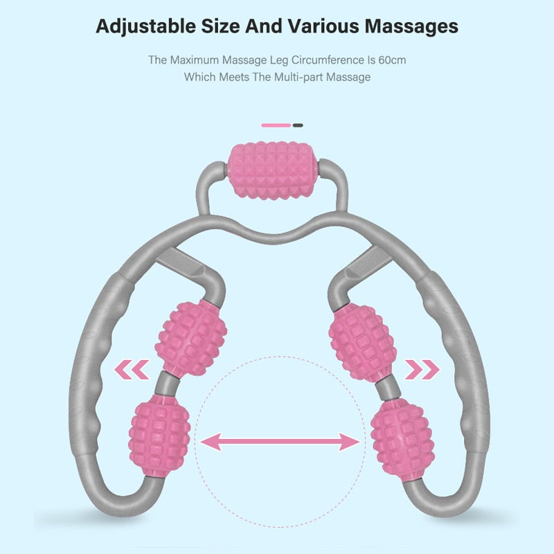 Trigger Point Massage Roller 5 Wheels Relieve Muscle Pain Arm Leg Neck Body Shaping Yoga Pilates - KiwisLove