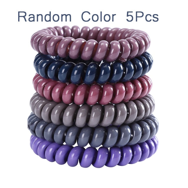 5/10PCS Telephone Wire Elastic Hair Bands - KiwisLove