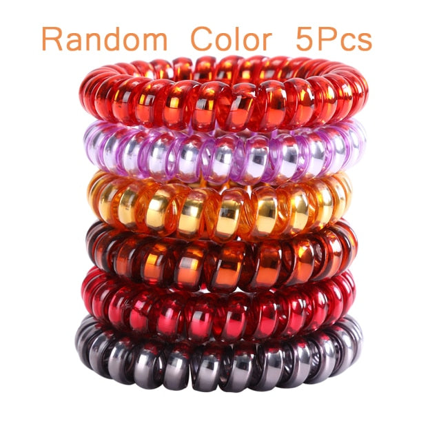 5/10PCS Telephone Wire Elastic Hair Bands - KiwisLove