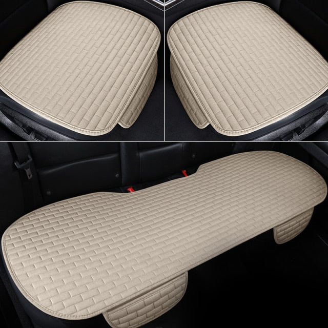 Car seat cover front/rear flax seat protect cushion automobile seat cushion protector pad car cover mat protect - KiwisLove