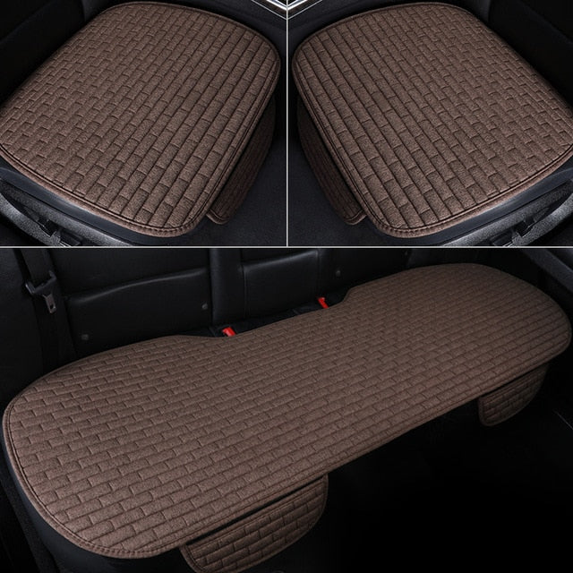 Car seat cover front/rear flax seat protect cushion automobile seat cushion protector pad car cover mat protect - KiwisLove