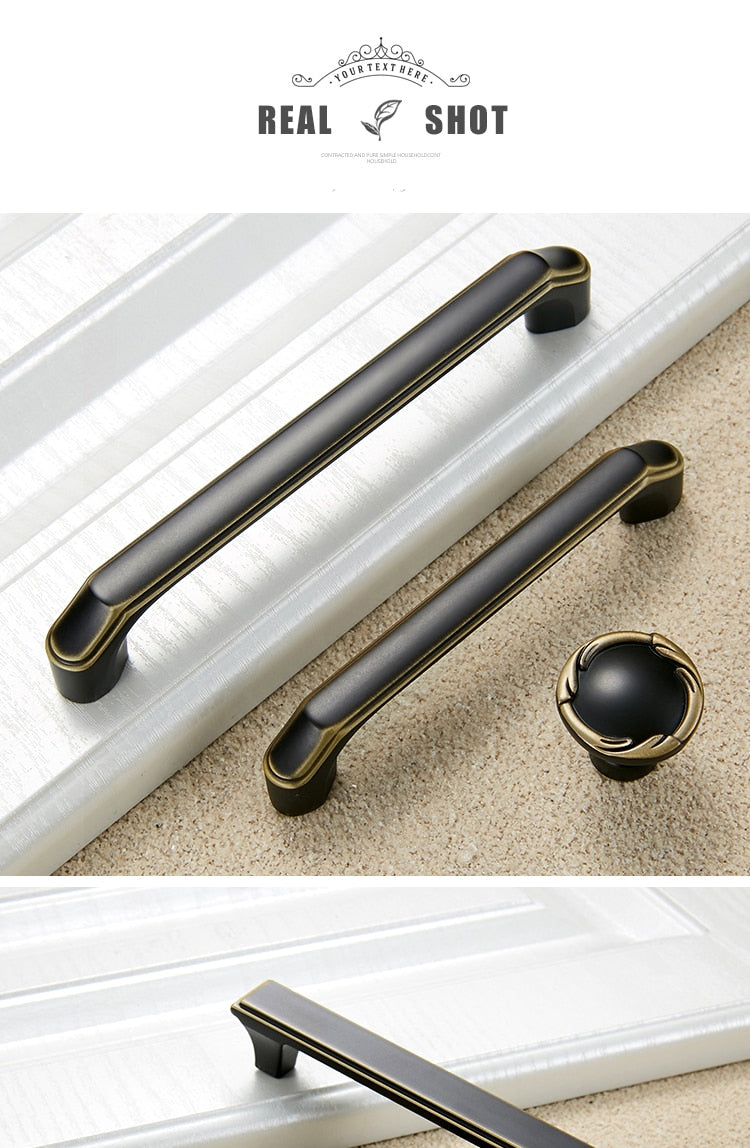 KAK Vintage Black Bronze Cabinet Handle Drawer Knobs  Door Pull - KiwisLove