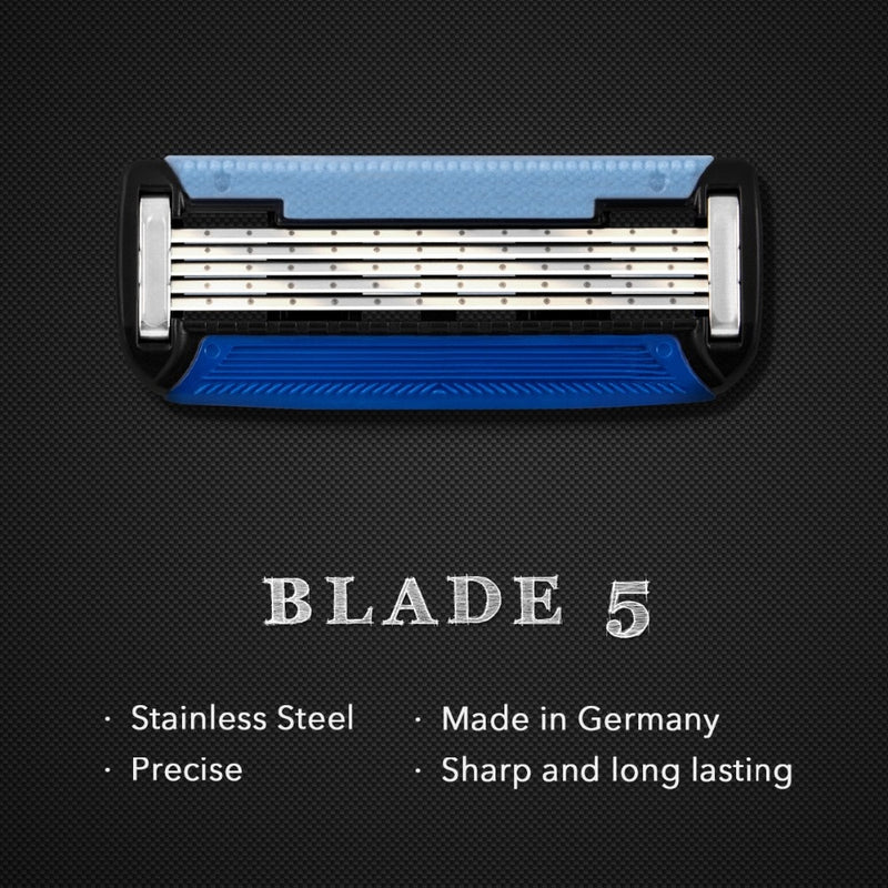 Qshave Black Spider Manual Man Shave Razor with Trimmer (1 Handle, 1pc X6 Blade & 1pc X5 Blade) - KiwisLove