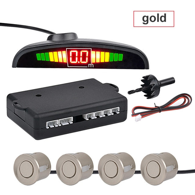 Parktronic Automatic LED Parking Sensor with 4 Sensors Reverse Backup Parking Radar Monitor Detector System Display - KiwisLove