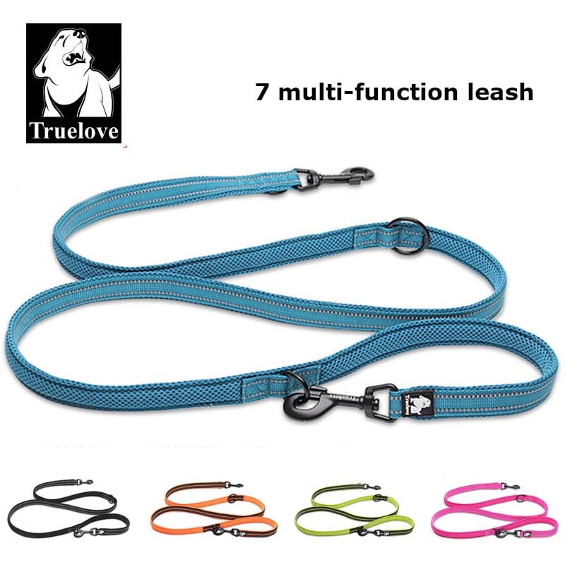 Truelove 7 In 1 Multi-Function Adjustable Dog Lead Hand Free Pet Training Leash 2 Dogs - KiwisLove