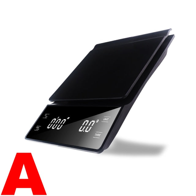 3kg/0.1g Digital Coffee Scale with Timer LCD Electronic Scales Food Balance Measuring Weight Kitchen Coffee Scales g oz ml - KiwisLove