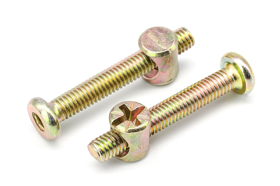 82pcs/set hex socket flat head furniture screws barrel nuts M6 zinc plated - KiwisLove