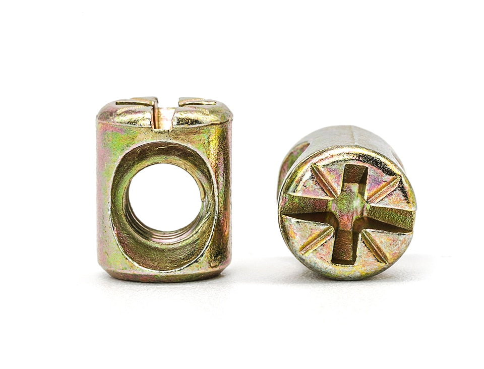 82pcs/set hex socket flat head furniture screws barrel nuts M6 zinc plated - KiwisLove