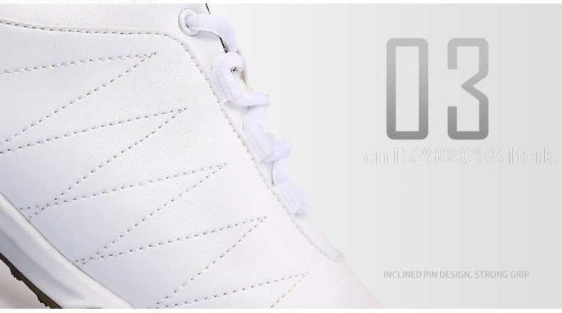 Women'S Golf Shoes Leather Slip Resistant Waterproof Sneakers Spikes Nail Breathable Lightweight - KiwisLove