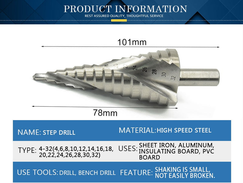 Pagoda Drill Hexagon Screw Drill HSS Power Tools - KiwisLove