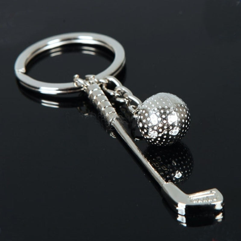 Beautiful Alloy Silver Golf Club Ball Key Ring For Bag Purse Pendant - KiwisLove
