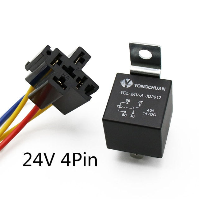 Waterproof Automotive Relay Car  With Black Red Copper Terminal Socket - KiwisLove