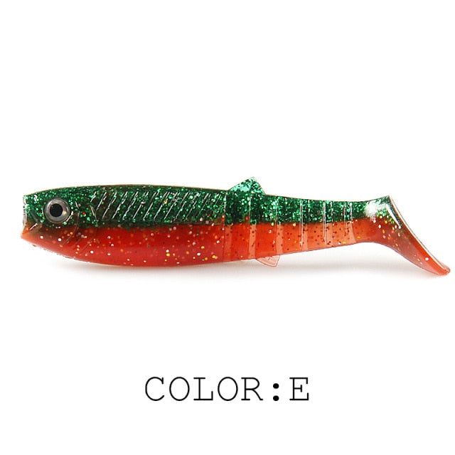 NEW cannibal baits 3D color bicolor smell  96mm/80mm/62mm  T Tail - KiwisLove