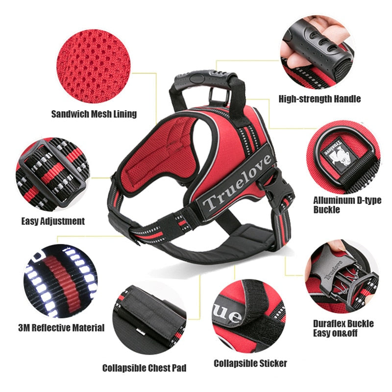 Truelove Dog Harness No-Pull Reflective Stitching Ensure Two Ways Using Explosion-proof TLH5753 - KiwisLove