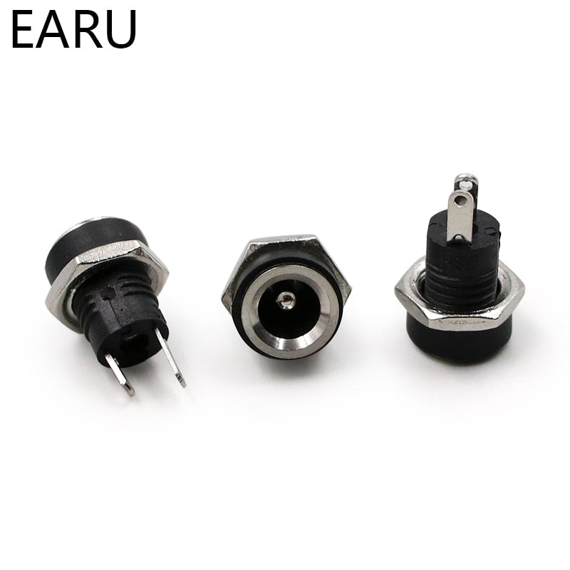 10Pcs 3A 12v DC Power Supply Jack Socket Female Panel Mount Connector - KiwisLove