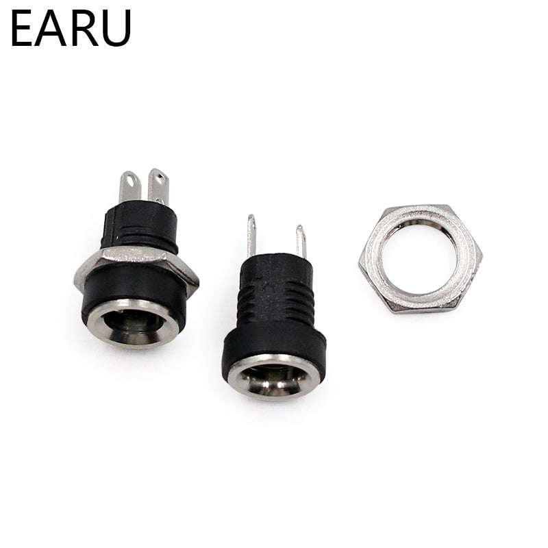 10Pcs 3A 12v DC Power Supply Jack Socket Female Panel Mount Connector - KiwisLove