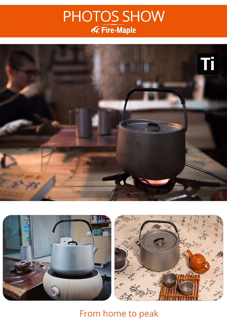 Fire Maple Bore Titanium Kettle Traditional Chinese Style Teapot ISPO Award - KiwisLove