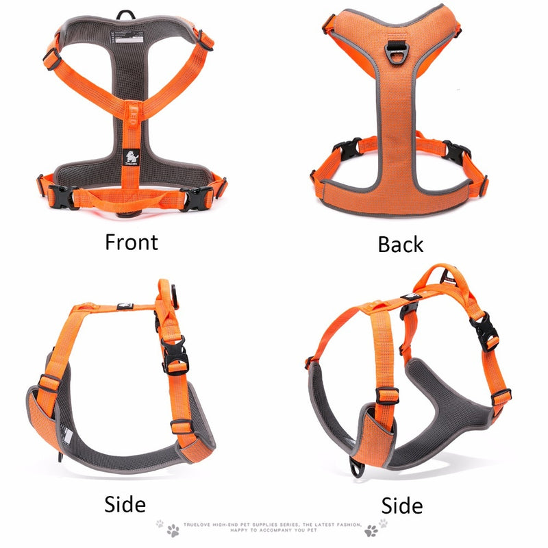 Truelove Dog Harness Reflective No Pull Small Medium Large Vest Quick Adjustbale Matching Leash Collar Training Running TLH6071 - KiwisLove