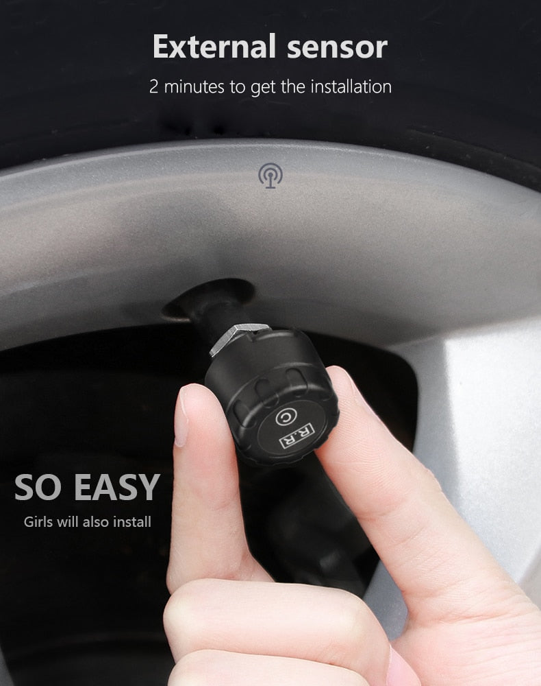TPMS Tire Pressure Monitoring  Sensors Cigarette Lighter USB port Auto Security Alarm Systems Tire Pressure - KiwisLove