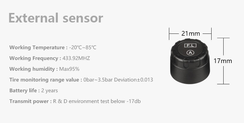 TPMS Tire Pressure Monitoring  Sensors Cigarette Lighter USB port Auto Security Alarm Systems Tire Pressure - KiwisLove