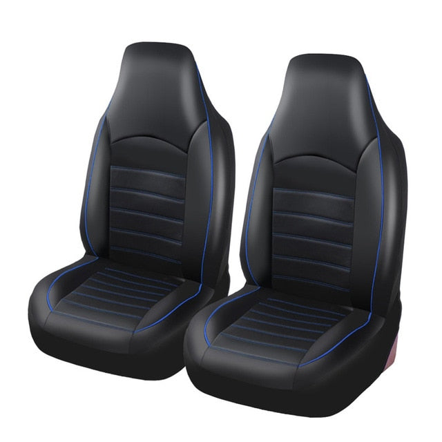 PU Front Seat Covers High Back Bucket Seat Cover Fit Most Cars, Trucks, SUVS, 2 PCS Auto Seat Covers - KiwisLove