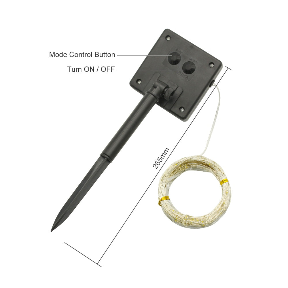 Outdoor LED Solar String Fairy Lights Flashing Lamps Waterproof Christmas Decoration for Home Garden - KiwisLove