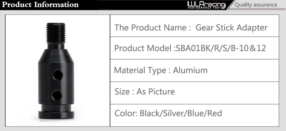 Universal Car Manual Gear Shift Knob Adapter For M10x1.5/M12x1.25 Thread Aluminum Alloy WLR-SBA01 - KiwisLove