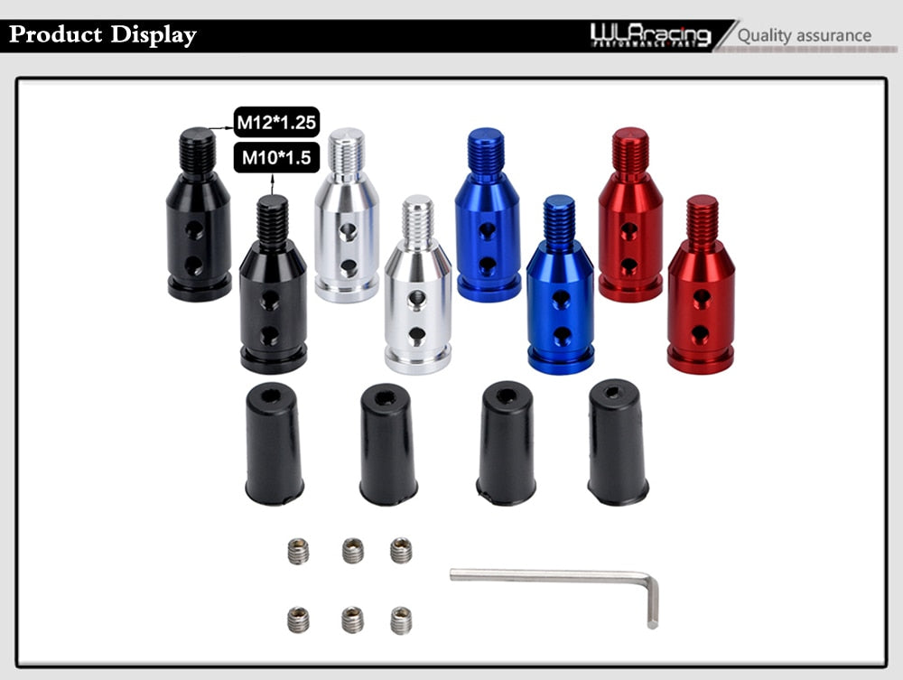 Universal Car Manual Gear Shift Knob Adapter For M10x1.5/M12x1.25 Thread Aluminum Alloy WLR-SBA01 - KiwisLove