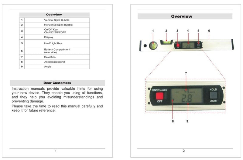 Digital Spirit Level Protractor Angle Finder Inclinometer - KiwisLove