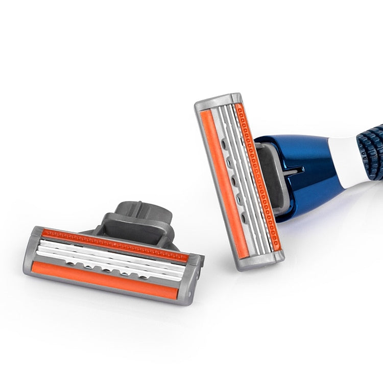 QShave Orange Series 3 Layer Razor Blade Refill Men Manual Shaving X3 Blade - KiwisLove