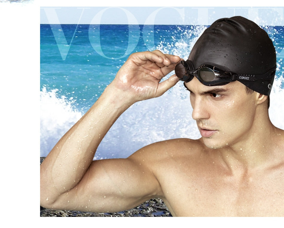 Copozz Elastic Silicon  Long Hair Swimming Cap for Men Women Adults - KiwisLove